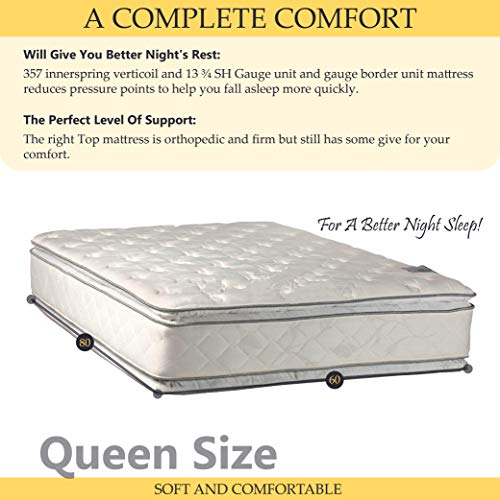 Double sided Pillowtop Innerspring Fully Assembled Mattress And 4-Inch Wood Bundle Dimensions: 80.zero x 60.zero x 16.zero inches