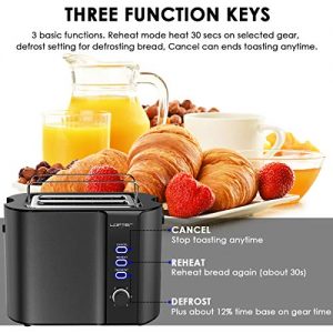 2 Slice Toaster, LOFTer Stainless Steel Bread Toasters with Warming ...