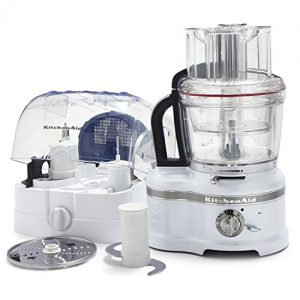 KitchenAid 16-Cup Food Processor w/Die Cast Metal Base & Commercial-Style Dicing Kit KFP1642FP Pro Line Series, Frosted Pearl White