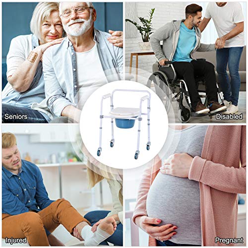 HomCom Personal Mobility Assist Bedside Commode Toilet Chair HomCom Personal Mobility Assist Bedside Commode Toilet Chair with 6-Level Adjustable Height &amp; Shower Accessibility.