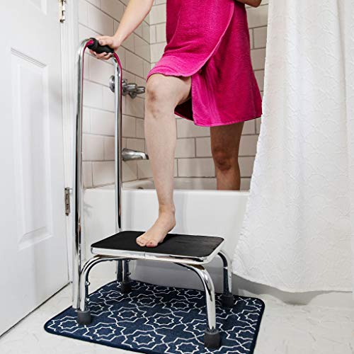 DMI Step Stool with Handle for Adults and Seniors DMI Step Stool with Handle for Adults and Seniors, Heavy Duty Metal Stepping Stool for High Beds, Portable Foot Step Stool for Elderly, 300 lb Weight.