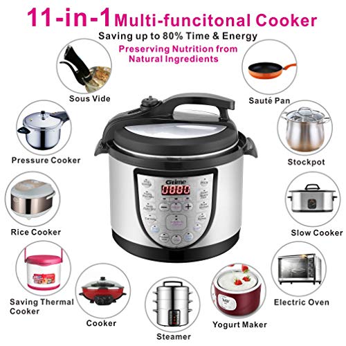 Electric Pressure Cooker 4 Qt Slow Cook Programmable 18 Kinds Electrical Stress Cooker four Qt Gradual Cook dinner Programmable 18 Sorts of Cooking Choice with Stainless Metal Interior Pot,Sous Vide,Rice Cooker,Egg Cooker,Scorching Pot,Baking,Cake,Steamer,Yogurt,Scouring Pad,24-Hour Delay Timer and Preserve Heat.