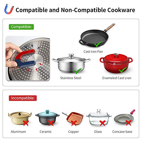 Bonsenkitchen 1800W Portable Induction Cooktop Bonsenkitchen 1800W Moveable Induction Cooktop w ETL &amp; FCC Accredited, Electrical Single Countertop Burner with LCD Contact Display Sensor and Digital Timer.