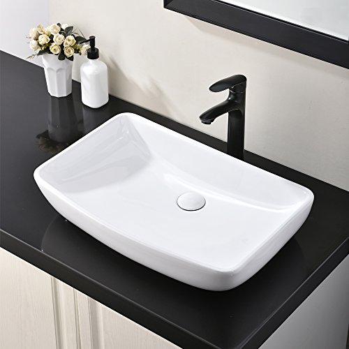 Hotis White Round Above Counter Porcelain Ceramic Bathroom Countertop Bowl Lavatory Vanity Vessel Sink