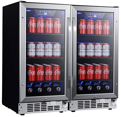 EdgeStar 60 Can Side by Side Beverage Cooler Duo EdgeStar CBR902SGDUAL, a dynamic duo of beverage coolers that brings unmatched convenience, style, and cooling power to your home. Save money by purchasing two of Edgestar's popular CBR902SG models and elevate your beverage storage to the next level. These coolers boast a temperature range of 38-50 degrees Fahrenheit, making them perfect for chilling your favorite beverages, whether it's soda, beer, or wine. The EdgeStar CBR902SGDUAL can be installed either built-in or freestanding, offering you flexibility in placement. The digital temperature controls provide precise adjustments, ensuring that your drinks are stored at the perfect temperature.