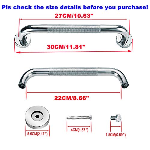 Sturdy Stainless Metal Bathe Security Deal with For Bathtub Sunmall Tub Seize Bar, Sturdy Stainless Metal Bathe Security Deal with For Bathtub, Rest room, Rest room, Kitchen, Stairway Handrail, Anti-Slip Grip Prevention (12 Inch)