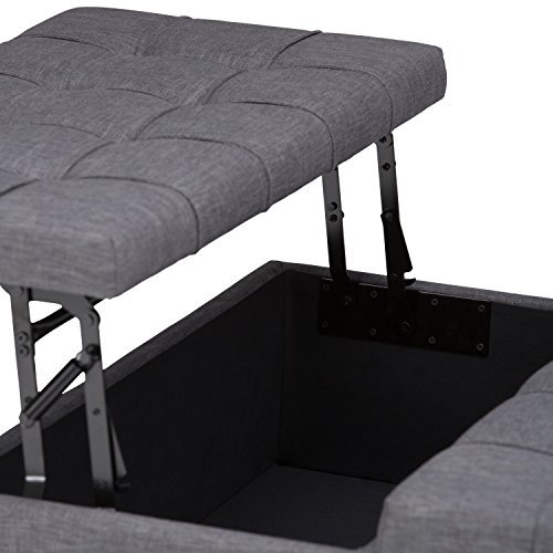 House Harrison 36 inch Extensive Sq. Espresso Desk Raise High Storage Ottoman Simpli House Harrison 36 inch Extensive Sq. Espresso Desk Raise High Storage Ottoman, Cocktail Footrest Stool in Upholstered Slate Gray Tufted Linen Look Material for the Residing Room, Conventional