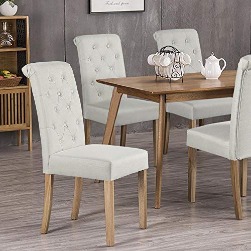 Yaheetech Solid Wood Dining Chairs Button Tufted Parsons Diner Chair Bundle Dimensions: 17.9 x 24.four x 38.eight inches