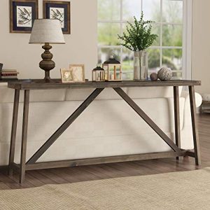 Tribesigns 70.9 Inches Extra Long Sofa Table, Solid Wood Behind Couch Table, Rustic Console Table for Living Room & Entryway