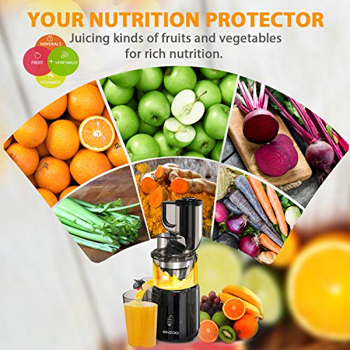 Juicer Machines, ENZOO Slow Masticating Juicer Juicer Machines, ENZOO Sluggish Masticating Juicer, Sluggish Chilly Press Juicer Extractor, Sluggish Juicer Straightforward to Clear, Reverse Button, Excessive Vitamin Reserve &amp; Juice Yield Juice Machine with Juice Recipes&amp;Brush.