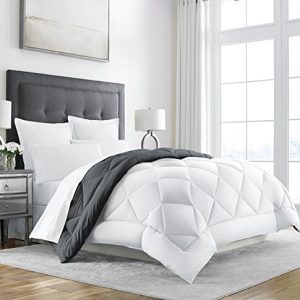Sleep Restoration Down Alternative Comforter - Reversible - All-Season Hotel Quality Luxury Hypoallergenic Comforter -King/Cal King - Grey/White