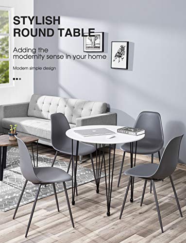 Kealive Dining Table Round Wood White Coffee Table Modern Style MDF Tabletop Bundle Dimensions: 31.5 x 31.5 x 29.7 inches