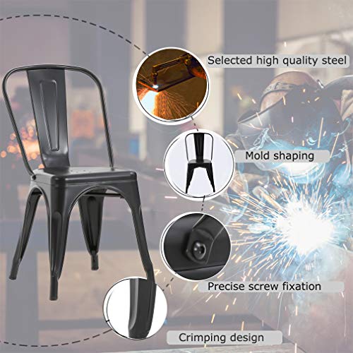 Metal Dining Chairs Set of 4 Indoor Outdoor Chairs Patio Chairs Kitchen Package deal Dimensions: 21.zero x 17.zero x 33.zero inches