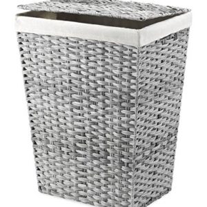 Whitmor Liner and Lid Laundry Hamper, Gray Wash