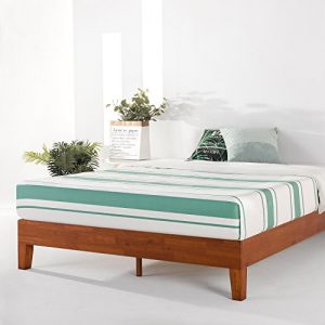 Mellow Naturalista Grand - 12 Inch Solid Wood Platform Bed with Wooden Slats, No Box Spring Needed, Easy Assembly, Queen,Cherry