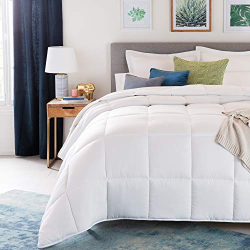 Linenspa All-Season White Down Alternative Quilted Comforter Linenspa All-Season White Down Different Quilted Comforter - Nook Cover Tabs - Hypoallergenic - Plush Microfiber Fill - Machine Washable - Cover Insert or Stand-Alone Comforter - Queen.