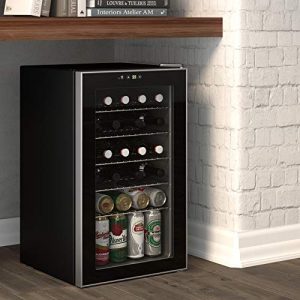 Cloud Mountain 85 Can or 24 Bottles Beverage Refrigerator or Wine Cooler with Glass Door for Beer, soda or Wine - Mini Fridge Used in the Room, Office or Bar - Drink Freezer for Party