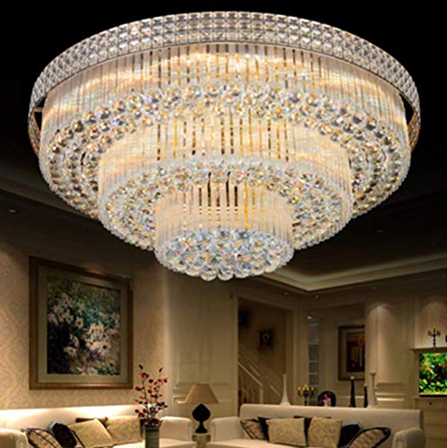 Luxury Crystal Ceiling Light Pendant Lamp Fixture Lighting Décor Flush Mount Ceiling Lamp Crystal Chandelier for Bedroom Living Room (31.5 Inches)
