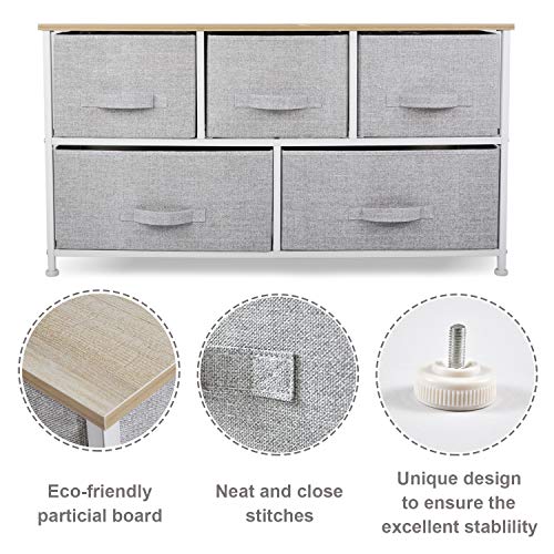 CERBIOR Wide Drawer Dresser Storage Organizer 5-Drawer Closet Shelves Package deal Dimensions: 11.Four x 39.Three x 21.6 inches