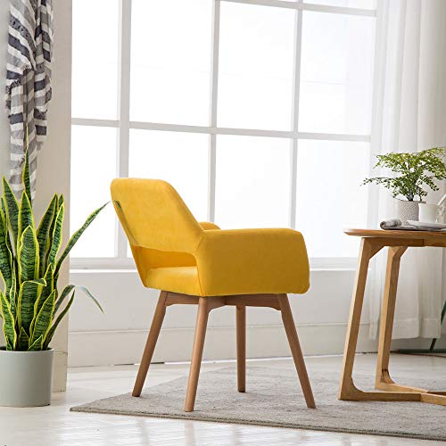 Accent Arm Chairs Membership Visitor with Stable Wooden Legs (Yellow) Lansen Furnishings (Set of two) Fashionable Residing Eating Room Accent Arm Chairs Membership Visitor with Stable Wooden Legs (Yellow)