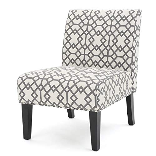 Christopher Knight Home Kassi Fabric Accent Chair, Grey Geometric Patterned