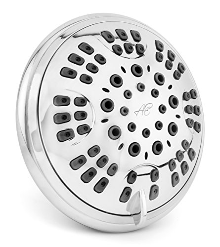 6 Function Adjustable Luxury Shower Head - High Pressure Boosting, Wall Mount, Bathroom Showerhead For Low Flow Showers, 2.5 GPM - Chrome