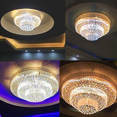 Luxury Crystal Ceiling Light Pendant Lamp Fixture Lighting Décor Luxurious Crystal Ceiling Mild Pendant Lamp Fixture Lighting Décor Flush Mount Ceiling Lamp Crystal Chandelier for Bed room Dwelling Room (31.5 Inches).