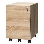 TOPSKY 3 Drawers Wood Mobile File Cabinet Fully Assembled Except Casters (Oak Letter Size)