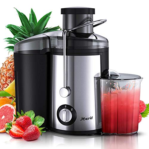 Juicer Machines, [2020 Upgrade] Joerid Centrifugal Juicer, Juice Extractor with Spout Adjustable, Lighter & Powerful, Easy to Clean & BPA-Free, Dishwasher Safe, Included Brush [Black] - 600W (600W)