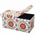 Otto & Ben Folding Toy Box Chest with SMART LIFT Top, Mid Century Upholstered Ottomans Bench Foot Rest, Retro Floral