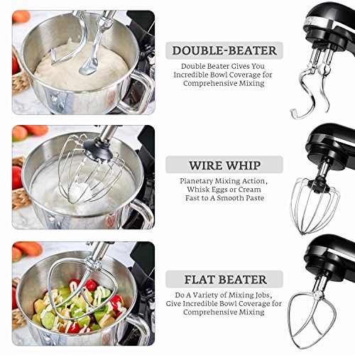 Stand Mixer, Aicok Dough Mixer with 5 Qt Stainless Steel Bowl Bundle Dimensions: 12.eight x 5.9 x 12.2 inches
