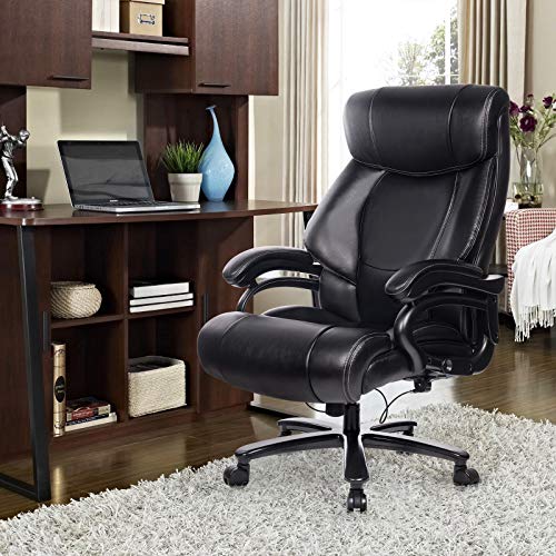 REFICCER High Back Big and Tall 400lb Leather Office Chair Executive Desk Package deal Dimensions: 32.three x 27.6 x 48.eight inches