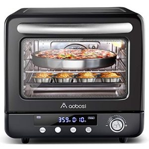 Air Fryer Oven Aobosi Electric Toaster Oven Convection Rotisserie Oven Roaster Countertop Rotisserie Oven Steam Oven Multi-Function 12-in-1 Toast/Bake/AirFry/Dehydrate/Roast/pizza|21Qt|Recipe 1250W