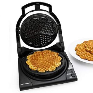 Chef’sChoice 840 WafflePro Taste / Texture Select Waffle Maker Traditional Five of Hearts Easy to Clean Nonstick Plates, 5-Slice, Silver
