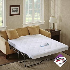 SLEEP PHILOSOPHY Holden Waterproof Sofa Bed Mattress Protection Pad with 3M Scotchgard Moisture Management White Queen
