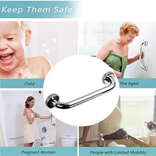 Wilproo Bathe Security Rail for Bathtub 12 Inch Lavatory Security Seize Bar Deal with, Wilproo Bathe Security Rail for Bathtub, Rest room, Lavatory, Stairway Handrail, Anti-Slip Grip Prevention for Aged, Disabled, Pregant Ladies