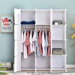 Ansley&HosHo 12 Cubes Modular Portable Wardrobe Closet Dresser Bedroom Armoire Toy Clothes Organizer Cube Storage Organizer with Doors for Living Room Bedroom Kids Room 43.518.557.5inches