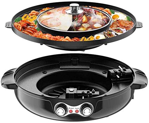 4.5L Removable Hot Pot Upgraded Electric Indoor Grill, 2200W 16.5 ft Separable Shabu Shabu 4.5L Hot Pot With Electric Indoor And Outdoor Korean BBQ Smokeless Grill Non-Stick Pan For Gatherings