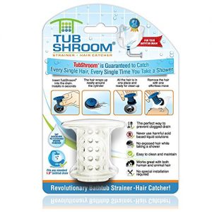 TubShroom The Revolutionary Tub Drain Protector Hair Catcher/Strainer/Snare, White