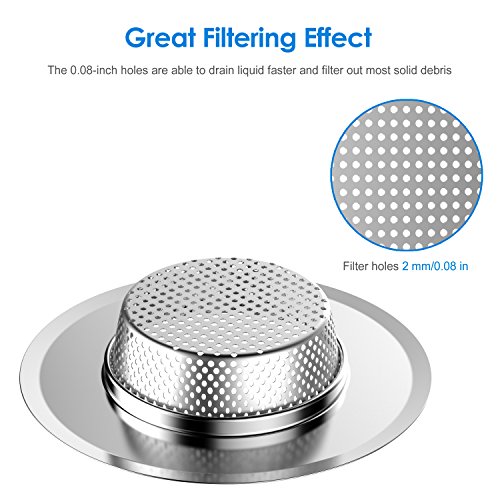 Helect 3-Pack Kitchen Sink Strainer Stainless Steel Drain Guarantee: 1