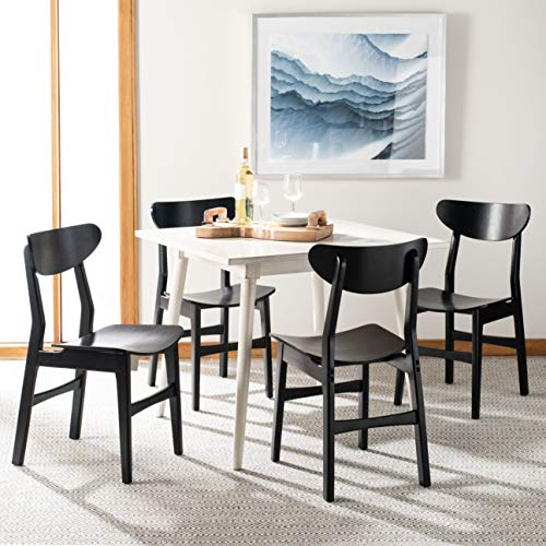 Dining Space with Safavieh Home Lucca Retro Black Dining Chair - Set of 2 🌟 The retro mid-century design, coupled with high-quality black wood construction, adds a touch of sophistication to any home. With these chairs, Safavieh has once again proven its century-long commitment to quality craftsmanship and unmatched style. The Safavieh Home Lucca Retro Black Dining Chair set is the perfect choice for those looking to add a gorgeous touch of style to their dining space. Whether you're hosting a formal dinner or enjoying a casual family meal, these chairs provide harmonious decorating that seamlessly incorporates retro mid-century aesthetics. The set of two chairs is not just about functionality but also about creating a dining experience that is both chic and comfortable. From the wide seat to the sleek backrest, every element is designed to enhance your dining ambiance.