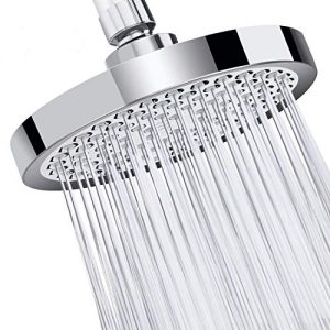 VICTORIA DOCCIA | HIGH PRESSURE RAINFALL SHOWER HEAD | 6 INCH RAIN ROUND WITH REMOVABLE WATER RESTRICTOR | LUXURY CHROME PLATED FINISH | ANTI-CLOG ANTI-LEAK