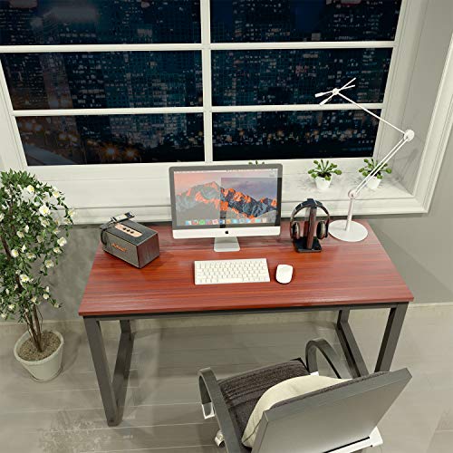 Coleshome Computer Desk 47" Modern Sturdy Office Desk Coleshome Computer Desk 47" Modern Sturdy Office Desk Study Writing Desk for Home Office,Teak.