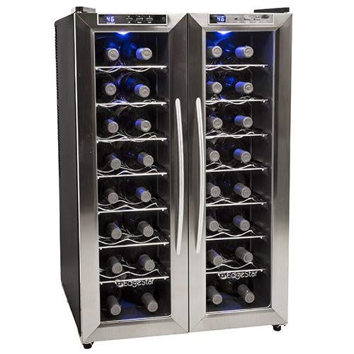 EdgeStar TWR325ESS 32 Bottle Dual Zone Wine Cooler with Stainless Steel Trimmed French Doors and Digital Controls