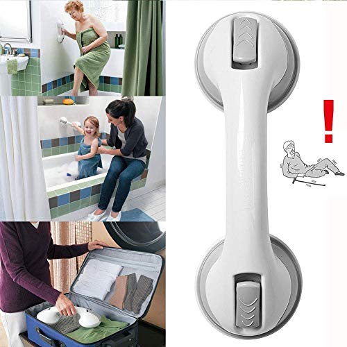 RedDreamer Suction Grab Bar, Portable Shower Suction Handle Bar RedDreamer Suction Grab Bar, Portable Shower Suction Handle Bar Suction Grip Bar Bathtub Handle with Strong Hold Suction Cup Fitting and Rapid Release for Bathroom/Shower/Bathtub, Set of 2.