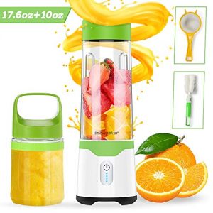 Portable Blender, TROPRO USB Handheld Blender Shakes and Smoothies, Travel Juicer, Fruit Mixer, Juice Cup, BPA Free, Home Office Beach Gym Sports (17.6oz +10oz)
