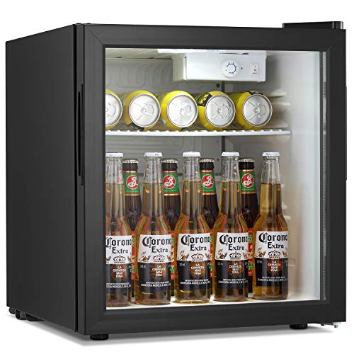 Antarctic Star Beverage Refrigerator Cooler - 60 Can Mini Fridge Glass Door for Soda Beer or Wine – 32°F- 61°F Small Drink Dispenser Machine Adjustable Removable for Home, Office or Bar, 1.6cu.ft.