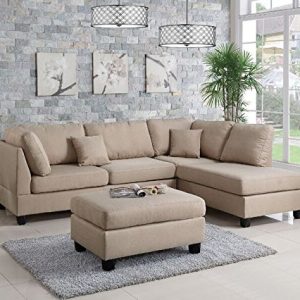 Poundex PDEX- Upholstered Sofas/Sectionals/Armchairs, Sand