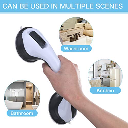 Suction Grab Bar, CHARMINER Suction Shower Grab Bar Suction Grab Bar, CHARMINER Suction Shower Grab Bar, Safety Hand Rail Support for Support with Free Shower Sponge for Elderly, Injury, Kid, Handicap.
