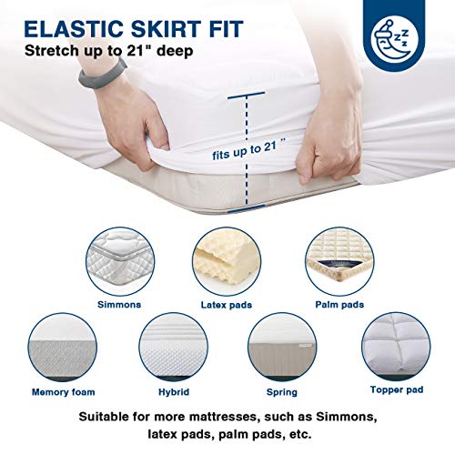 viewstar Cooling Mattress Pad Queen,Extra Thick Mattress Pad Cover viewstar Cooling Mattress Pad Queen,Additional Thick Mattress Pad Cowl, Pillow Prime Mattress Pad Protector with Down Different Fill,6-21" Deep Pocket for Queen Measurement Mattress Comfortable and Breathable,Queen.